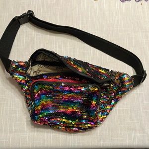 EUC Cowgirl Trendy multi color sequin Fanny pack crossbody bag